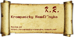 Krompaszky Reményke névjegykártya